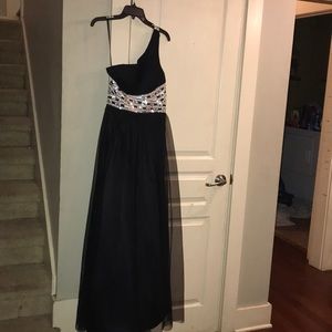 Formal one shoulder dress from David’s Bridal